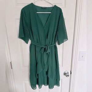 BTFBM Green Midi Wrap Dress, size XL
